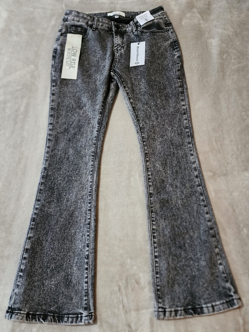 Y2K Low Rise Flare | Acid Wash Denim Jeans | Bamboo | Size 7/8 NWT
